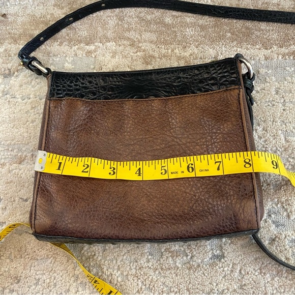 Brahmin Manhattan Croc Embossed Leather Crossbody Purse Handbag Small Brown - Picture 13 of 16